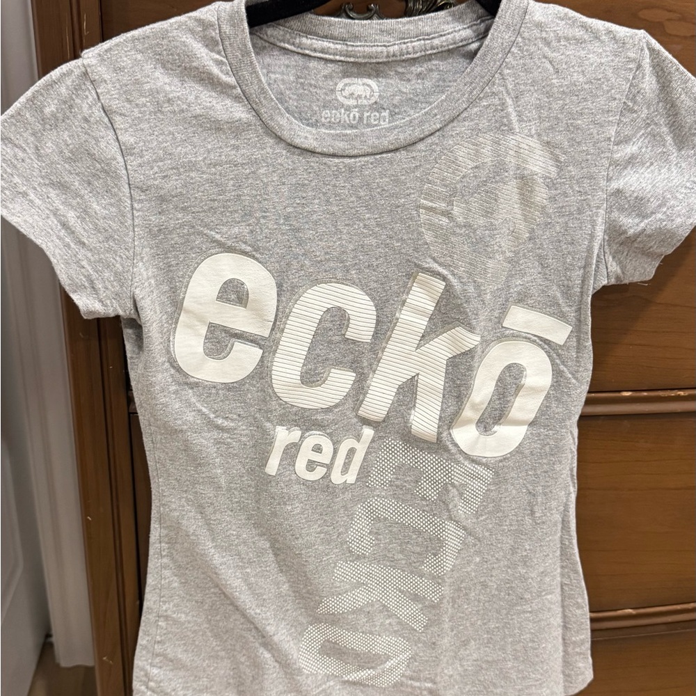 Ecko Unlimited Gray Short Sleeve Tee with Vintage Logo